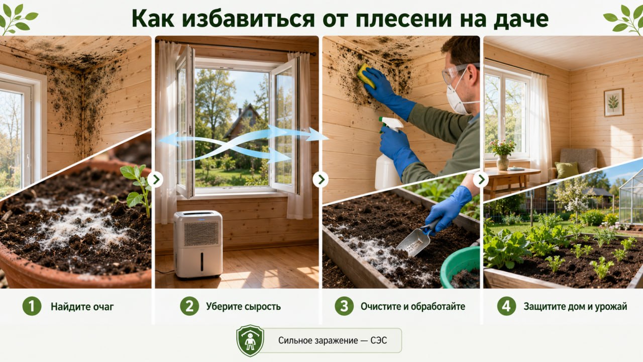 как избавиться от плесени на даче